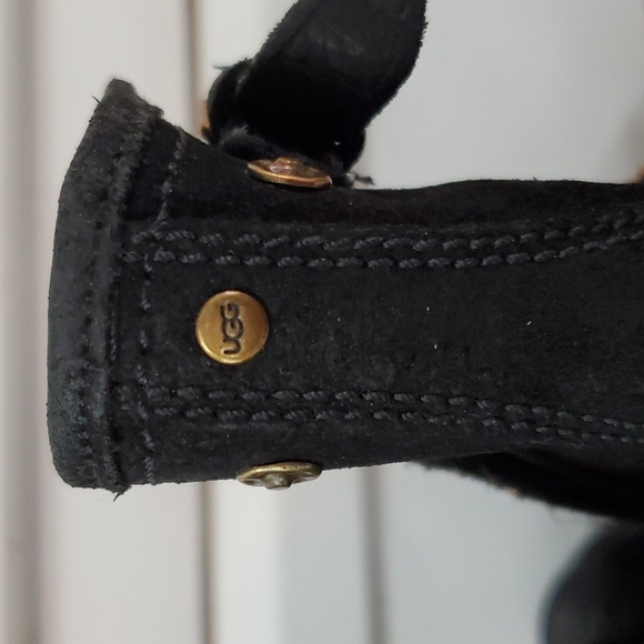 UGG suede moto boot, black, Sz 5, EUC - Picture 5 of 12